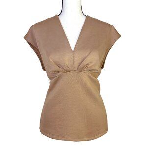 NWOT Banana Republic V Neck Pleated Scuba Top